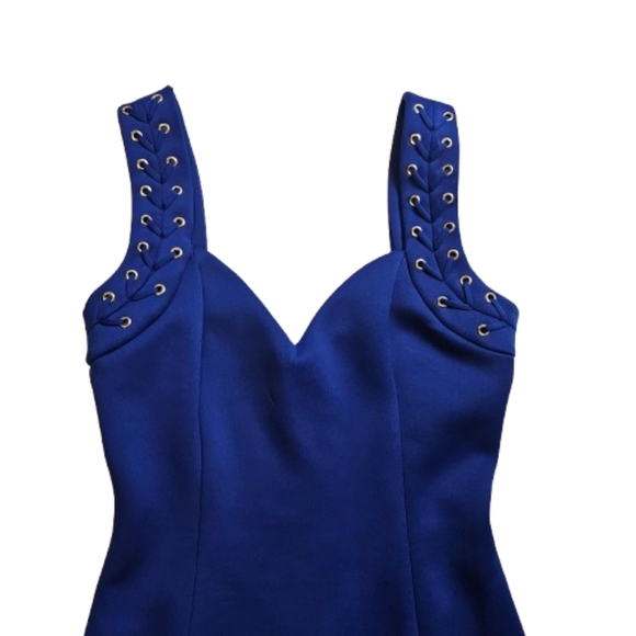 Guess Royal Blue Sleeveless Body Con Mini Dress Size 2 - Picture 3 of 6